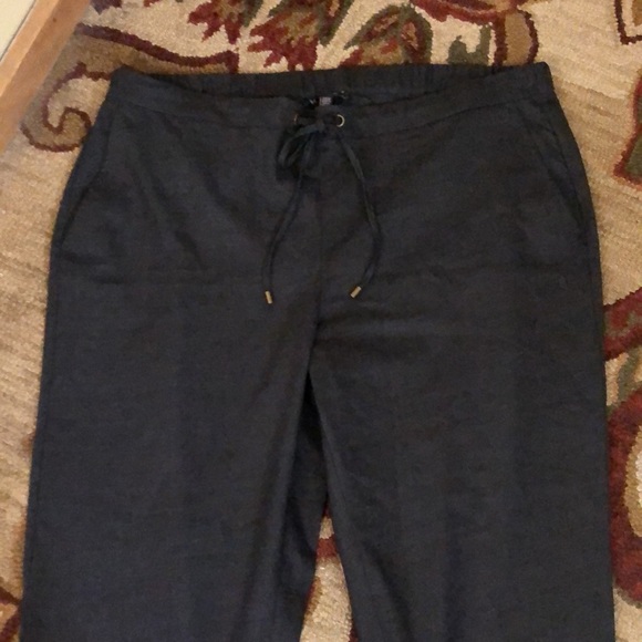 EILEEN FISHER Size XL Stretch Wool Pullon Charcoal Gray Elastic Tie $238 NEW - Picture 13 of 14